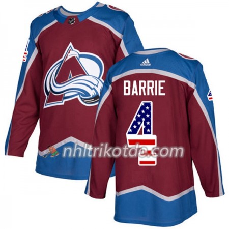 Colorado Avalanche Trikot Tyson Barrie 4 Adidas 2017-2018 Burgundy Rot USA Flag Fashion Authentic - Herren